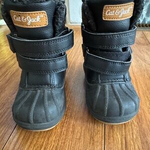 Target Black Rain & Snow Boots with Velcro Straps